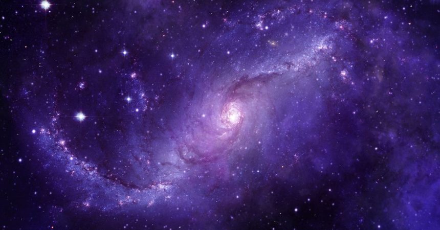 Enquadramento em galáxia azulada